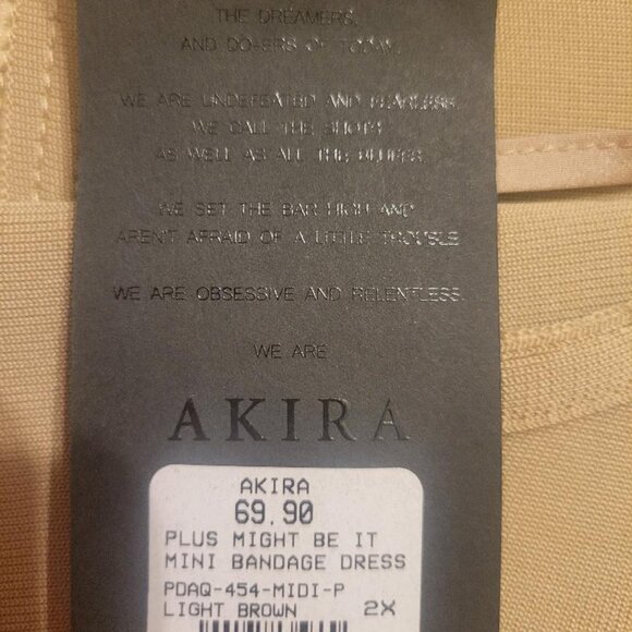 NWT Akira Plus Size Might Be It Mini Bandage Dress Sz 2X - Picture 9 of 11